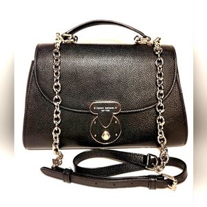 NWT! Henri bendel Lex satchel in black with top handle and crossbody strap